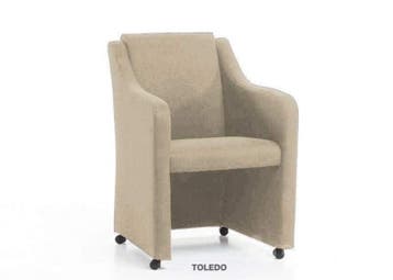 Eetkamerstoel Toledo - eetkamerstoelen - Beige, Nieuw, Stof