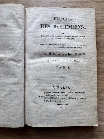 Grellmann - Histoire des Bohémiens, ou tableau des mœurs,