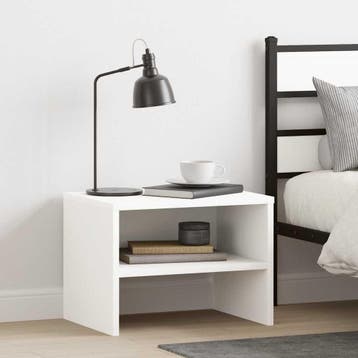 vidaXL Nachtkastje 40x30x30 cm bewerkt hout wit, Minder dan 45 cm, Verzenden, Nieuw, Minder dan 55 cm