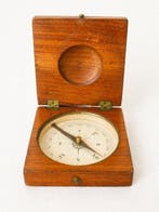 Kompas - Hout, Messing - marine ancienne de navigation -