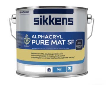 Sikkens Alphacryl Pure Mat SF -gebroken wit ongeveer RAL..., Wit, Nieuw, Ophalen of Verzenden, Verf