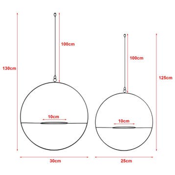 [en.casa] Plantenhanger Opsterland set van 2 zwart, Tuin en Terras, Bloempotten, Verzenden, Nieuw