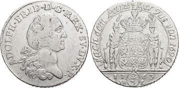 2/3 taler, daalder (gulden) 1763 Pommern-unter schwedisch..., Verzenden