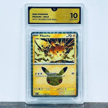 Pokémon Graded card - Pikachu 024 - 30th Anniversary –, Nieuw