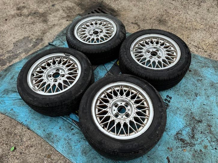 Originele BBS BMW E30 E21 4x100 7J 15 inch Velgen, Auto-onderdelen, Banden en Velgen, 16 inch, Zomerbanden, Personenwagen, Gebruikt