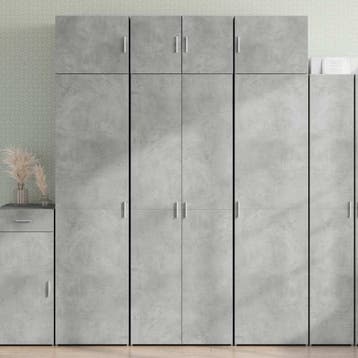 vidaXL Opbergkast 70x42,5x225 cm bewerkt hout betongrijs, Minder dan 50 cm, Nieuw, Overige houtsoorten, Verzenden