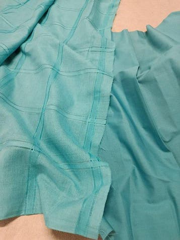 Fantastica coppia di tessuti vintage color turchese -
