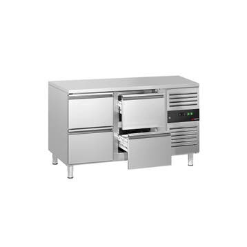 GGM Gastro | Koelwerkbank ECO - 1360x700mm - met 4 laden |, Verzenden, Nieuw in verpakking, RVS Meubilair