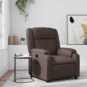 Relaxstoel Kunstleer Bruin | Tweedekansje | OP=OP, 75 tot 100 cm, Ophalen of Verzenden, Zo goed als nieuw, 75 tot 100 cm