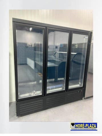 CombiSteel 3-Deurs Glasdeur Vriezer Zwart - Horeca, Nieuw zonder verpakking, Koelen en Vriezen