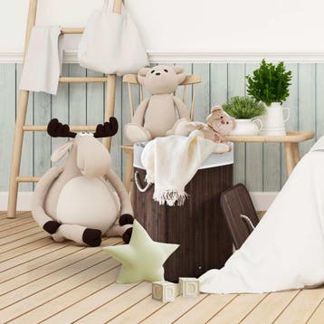 Bamboe Wasmand Curly - 72 L - Bruin - Uitneembare Waszak, Huis en Inrichting, Verzenden, Nieuw