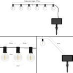 Solar prikkabel Chain met 25 warm witte led filament lampen, Kunststof, Verzenden, Minder dan 50 watt, Overige typen