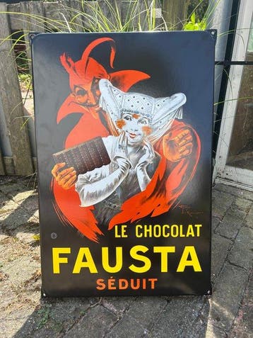 Emaille bord le Chocolat fausta seduit - Reclamebord -