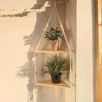 Driehoek Wandplank – Houten Hangplank Boho met 3/4 Niveaus, Verzenden, Nieuw