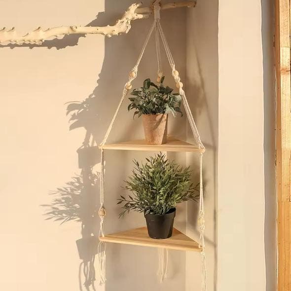 Driehoek Wandplank – Houten Hangplank Boho met 3/4 Niveaus, Huis en Inrichting, Kasten | Wandmeubels, Nieuw, Verzenden
