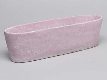Cement bloempot ovaal Roze cement large 37,5x10x10,5 cm, Ophalen of Verzenden, Nieuw