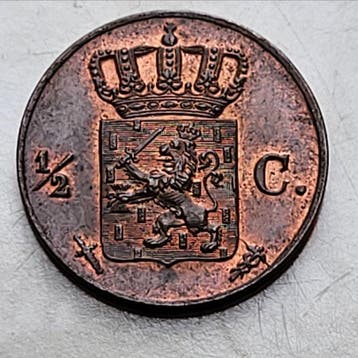 Nederland. Willem II. 1/2 Cent 1847 (Zonder minimumprijs), Postzegels en Munten, Munten | Nederland