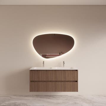 Badmeubelset BWS Riga Met Asia Wastafel Wit 120 cm Donker, Ophalen of Verzenden, Nieuw, Bad