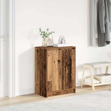 vidaXL Schoenenkast 57x34x76 cm bewerkt hout oud houtkleurig, Verzenden, Nieuw