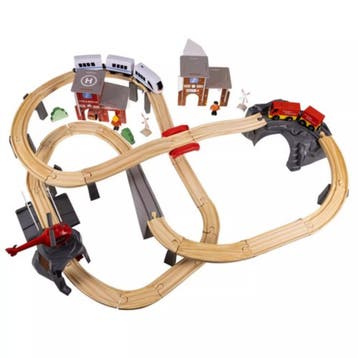 Kruzzel Houten Treinset: Bouwen en Spelen voor Kinderen!, Ophalen of Verzenden, Nieuw