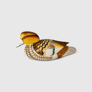 Lokeend - Vintage Folk Art Mandarin Duck 32 cm – Hand-Carved, Antiek en Kunst, Curiosa en Brocante