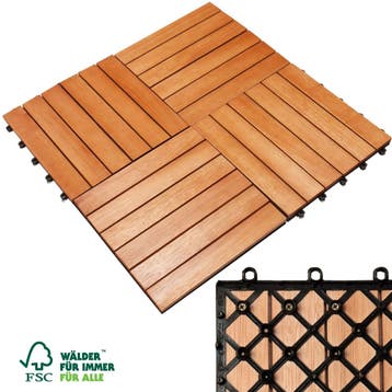 Houten Tegel Eucalyptus Hout 33 Set 30x30cm (Tuin Tegels), Tuin en Terras, Verzenden, Nieuw