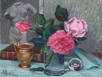 Hippolyte Madelaine (1871-1966) - Vase de roses