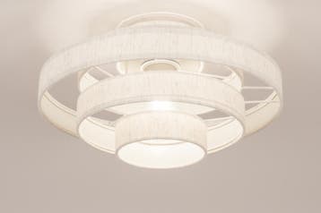 Rietveld Plafondlampen - Creme, Beige - Stof, Metaal, Verzenden, Nieuw