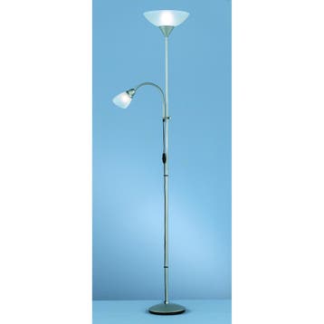 LED Vloerlamp - Trion Erza - E27 Fitting - Rond - Mat Titaan, Ophalen of Verzenden, Nieuw, Metaal