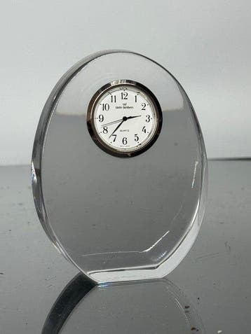 Tafel/bureauklokken - Val Saint Lambert - Art Deco Glas,, Antiek en Kunst, Antiek | Klokken