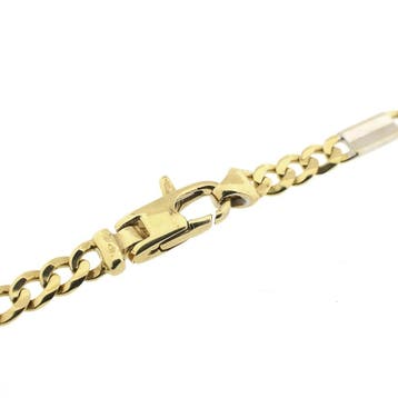 Bicolor gouden Figaro/gourmet schakelketting, Ophalen of Verzenden, Gebruikt, Goud, Goud