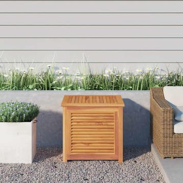 vidaXL Tuinbox met zak 60x50x58 cm massief teakhout, Tuin en Terras, Verzenden, Nieuw