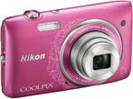 Nikon Coolpix S3500 Digitale Compact Camera - Roze/Lineart, Verzenden, Zo goed als nieuw