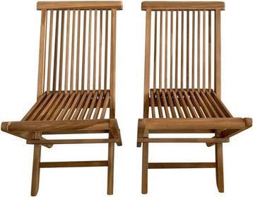 2dekans | AXI Mina Teak Tuinstoelen – Set van 2 – Opklabare, Ophalen of Verzenden, Zo goed als nieuw