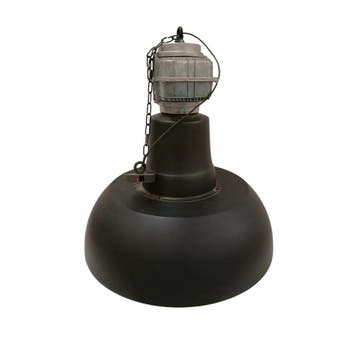 Hanglamp industria gunmetal white, metaal, industrieel,, Ophalen of Verzenden