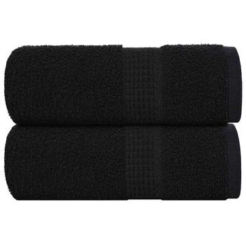 vidaXL Washandjes FROGN 2 st 30x30 cm 360 g/m² zwart, Verzenden, Nieuw, Zwart