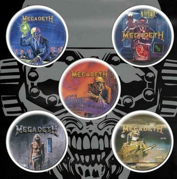 Megadeth button VIC Rattlehead 5-pack officiële merchandise, Verzamelen, Ophalen of Verzenden, Nieuw, Gebruiksvoorwerp