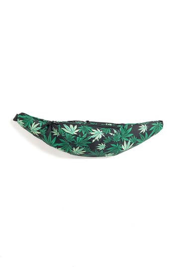 KIMU® Heuptas Wietbladen Groen Fanny Pack Voorvak Zwarte Ban, Ophalen of Verzenden, Nieuw, Overige typen