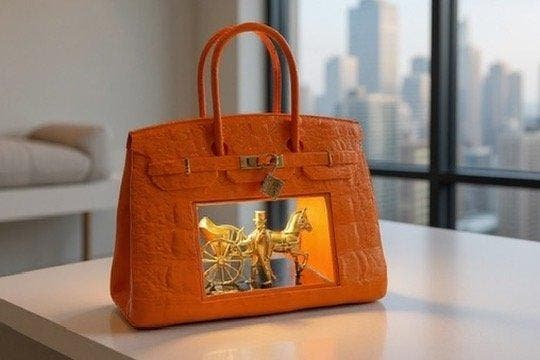 Art Stray-Nos - “ Lécrin Hermès ... Birkin illuminé ., Antiek en Kunst, Kunst | Designobjecten