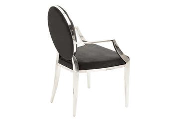 Elegante stoel MODERN BAROK zwart fluweel met armleuningen, Huis en Inrichting, Stoelen, Ophalen of Verzenden, Nieuw