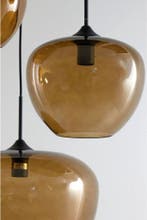 2dekans | Light & Living Hanglamp Mayson - Bruin Glas -, Ophalen of Verzenden, Zo goed als nieuw