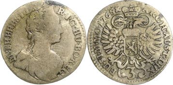 3 Kreuzer 1765, Habsburg Maria Theresia 1740-1780, Postzegels en Munten, Munten | Europa | Niet-Euromunten, Verzenden
