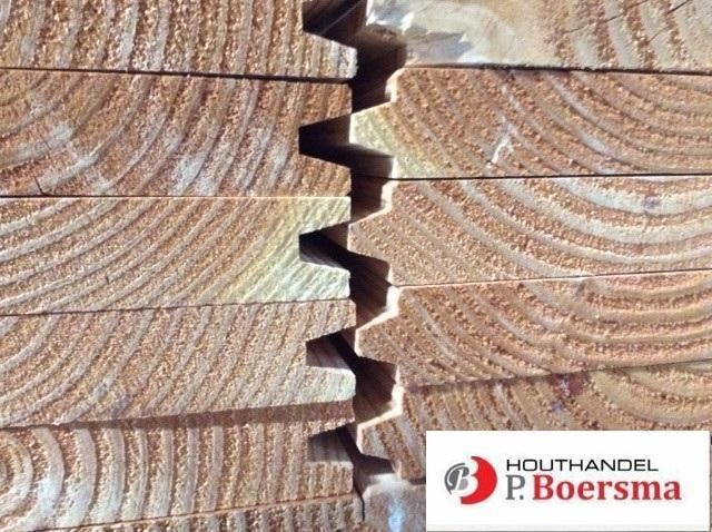 Blokhutprofiel Douglas - Goedkoop., Tuin en Terras, Palen, Balken en Planken, 250 cm of meer, Planken, Nieuw