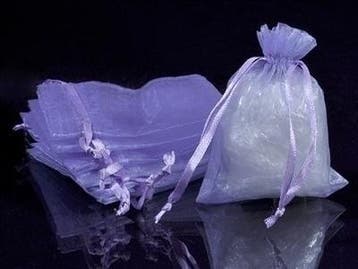 c.a. 100 stuks organza zakjes 8 x10cm lila, Ophalen of Verzenden, Nieuw