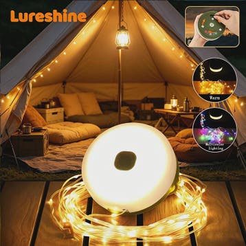 Lureshine 2-in-1 Camping Lamp & Slingerlicht - Oplaadbaar, W, Verzenden, Nieuw