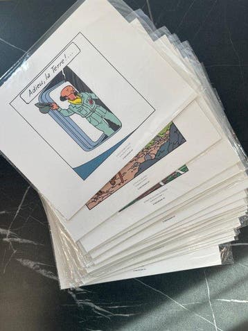 Tintin - Tintin – Série de 63 sérigraphies (21 paquets de 3), Boeken, Nieuw
