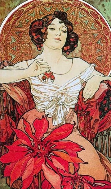 Alphonse Marie Mucha - “Gemstones: Ruby, 1900”. Gesigneerd