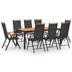 vidaXL 9-delige Tuinset aluminium zwart, Tuin en Terras, Tuinsets en Loungesets, Verzenden, Nieuw, Aluminium, Tuinset
