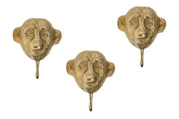 Extravagante jashaak set van 3 THREE APES 25cm goud, Ophalen of Verzenden, Nieuw