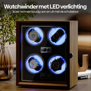 Watchwinder - Horloge doos - Horloge winder - Bruin - Olvy •, Sieraden, Tassen en Uiterlijk, Horloges | Heren, Verzenden, Zo goed als nieuw